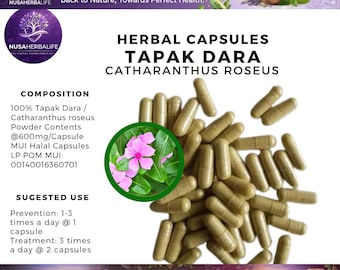 100-500 CAPSULES of Catharanthus roseus, Herbs spices Organic WildCrafted