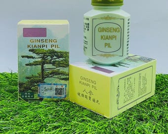 1 ASK / @60 kapslar GINSENG-PILLER, örtginseng, traditionell ört, 100 % ekologiska, färska naturliga örter, original