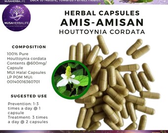 100-500 CAPSULES of PURE Fish Mint Chameleon Plant (Houttoynia Cordata) Fresh Natural Herbs spices Organic WildCrafted