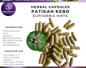 100-500 CAPSULES of Euphorbia Hirta,  Herbs spices Organic WildCrafted