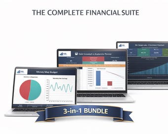 Haushaltsplaner-Bundle: Verschuldung Schneeball, Budget-Spalte, FI Hochrechnung (Excel)