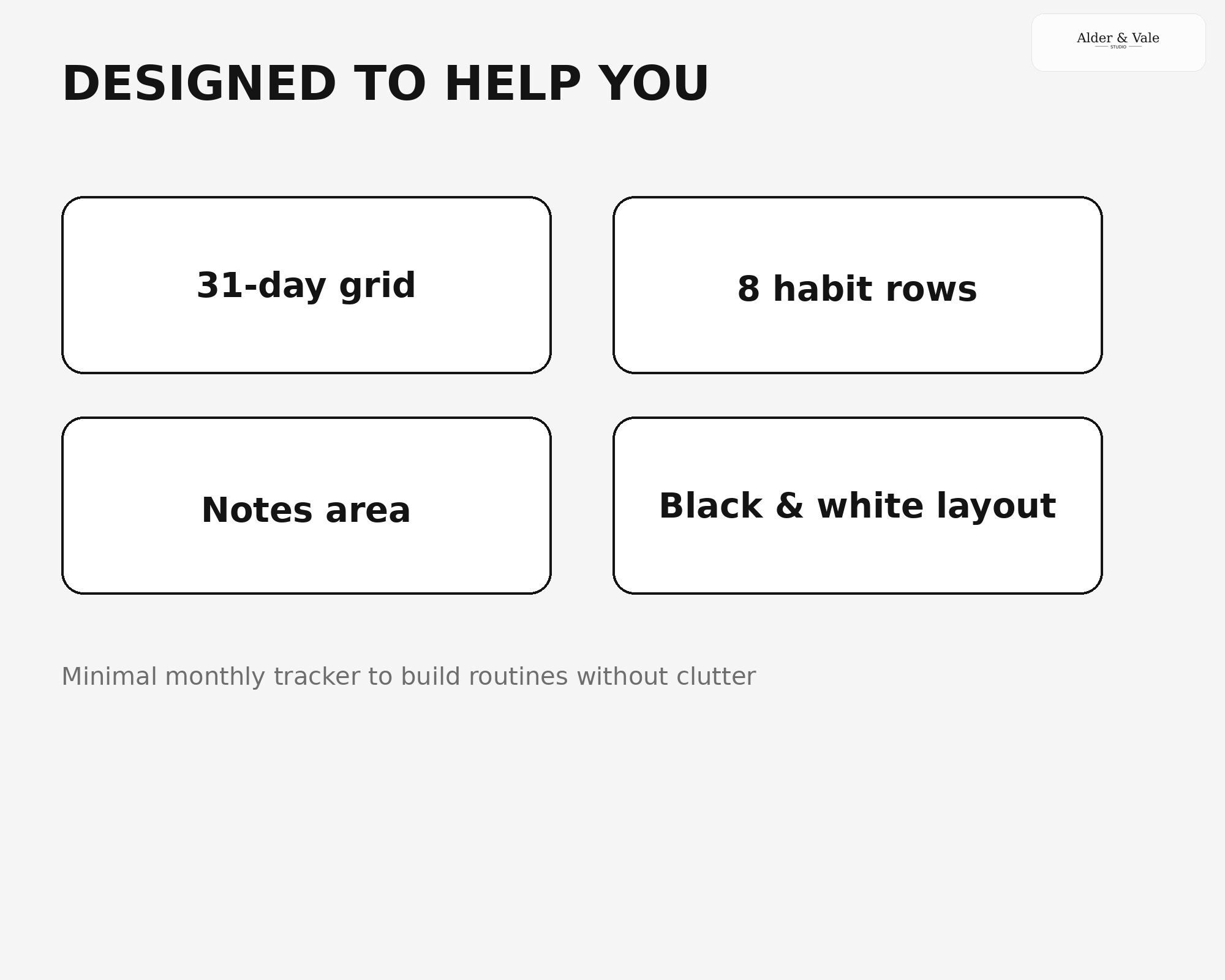 Habit Tracker Printable | Minimal Monthly Tracker PDF | A4 US Letter ...