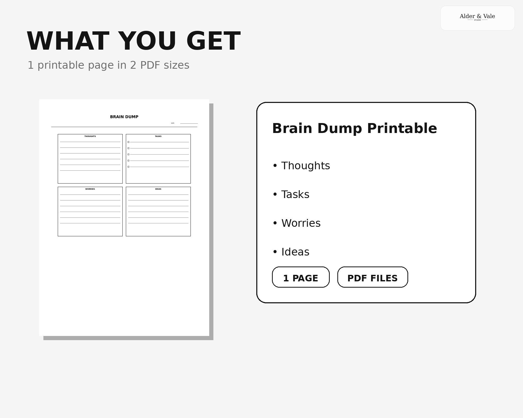 Brain Dump Printable | ADHD Worksheet | Minimal Mental Clarity Page ...