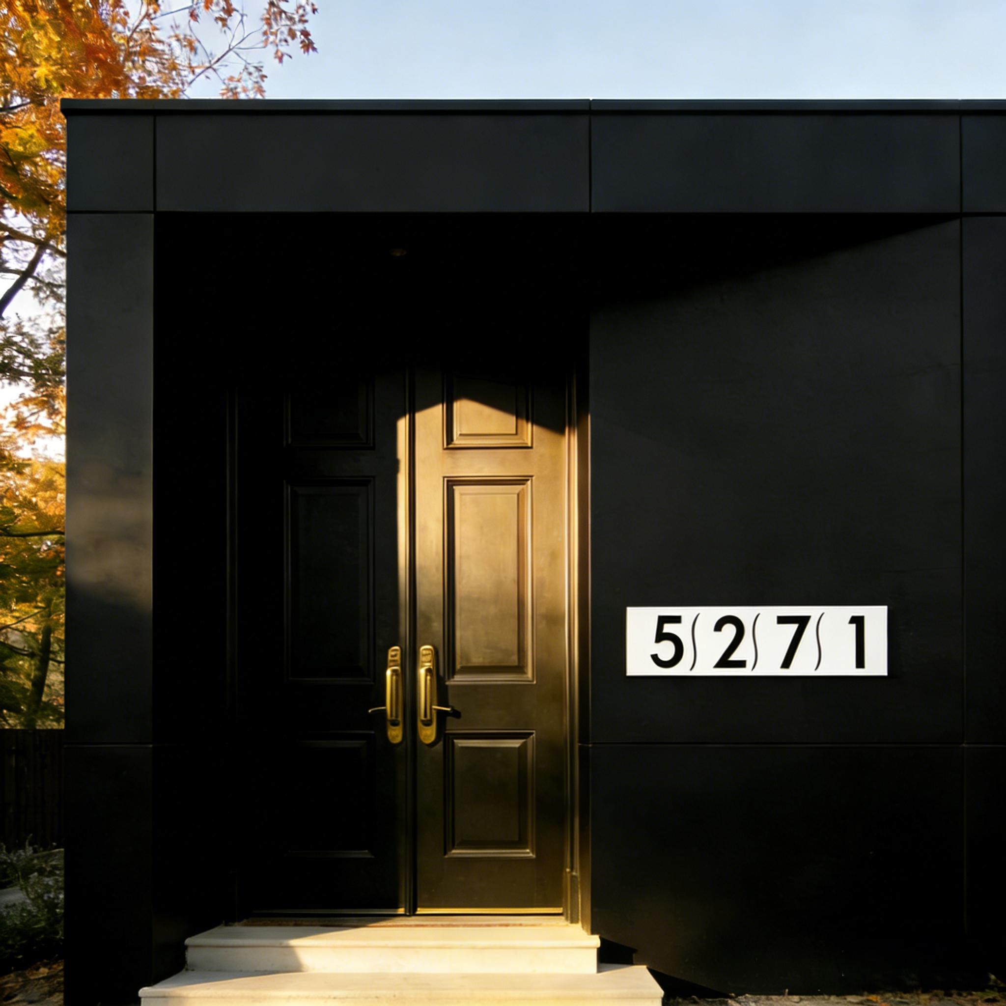 Segmented Sign Custom Horizontal Address Sign, Wood and Mirror Acrylic House Numbers ...