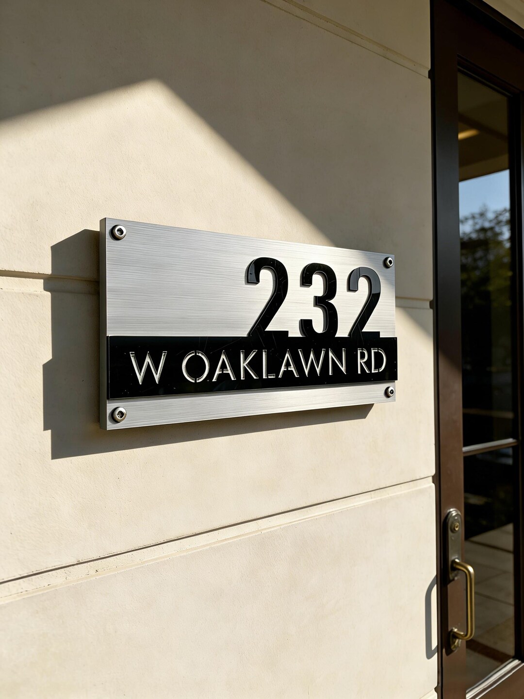 Modern Address Sign, Acrylic & Wood Grain House Number Sign, Custom ...
