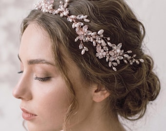 Pearl Bridal Headband Leaf Design Wedding Hair Accessory Elegant Women Headdress