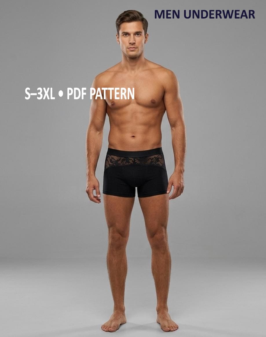 Mens Boxer Brief Sewing Pattern PDF, Mens Underwear Pattern, Boxer ...