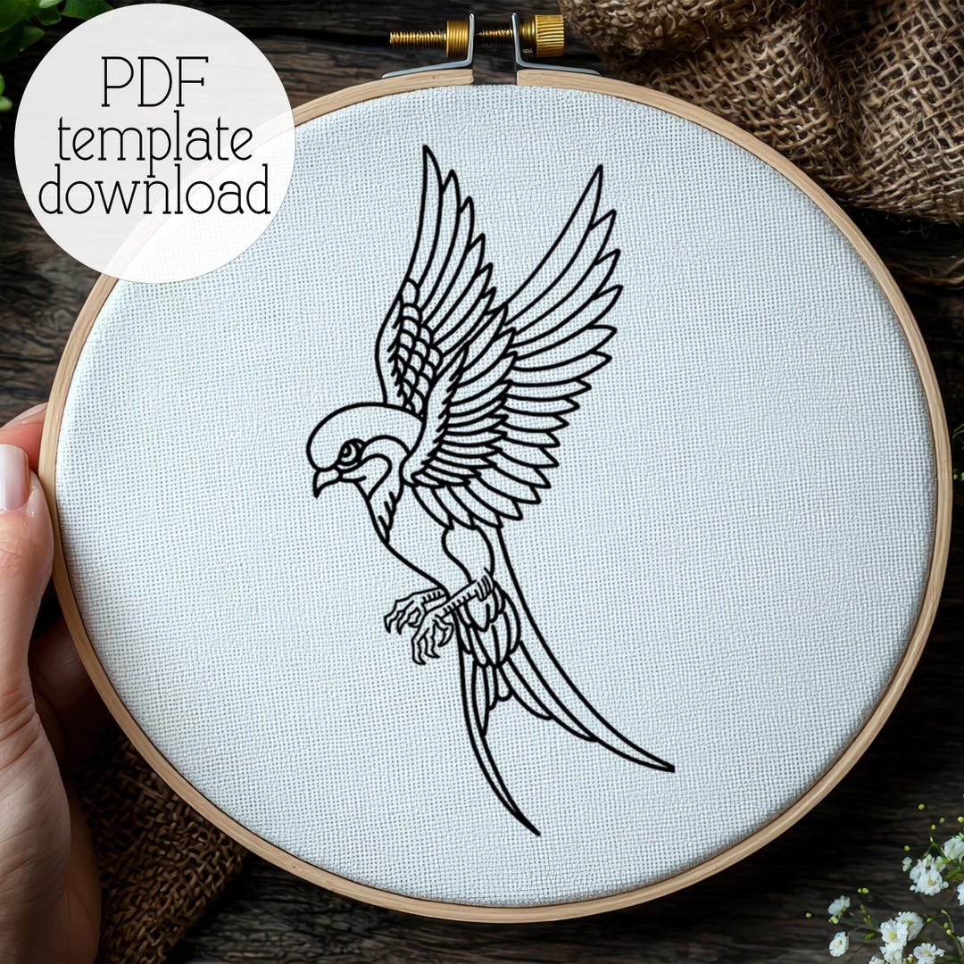 Barn Swallow Hand Embroidery Pattern| Swallow Bird Hand Embroidery ...