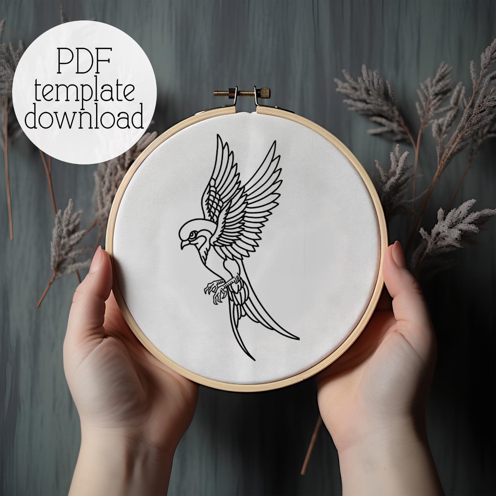 Barn Swallow Hand Embroidery Pattern| Swallow Bird Hand Embroidery ...