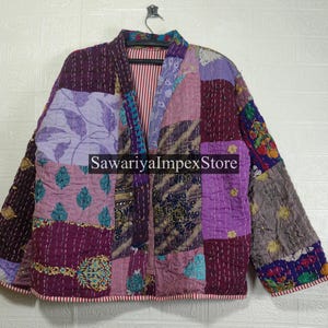 Khabhadiya Quilted Boho Coat, Handcrafted Patchwork Jacket for Women, Cozy Fall & Winter Layer, Perfect Gift Idea