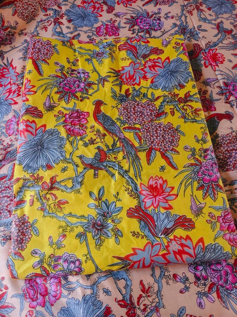 Indian Bird Print Cotton Fabric ; Dressmaking & Home Decor - Etsy