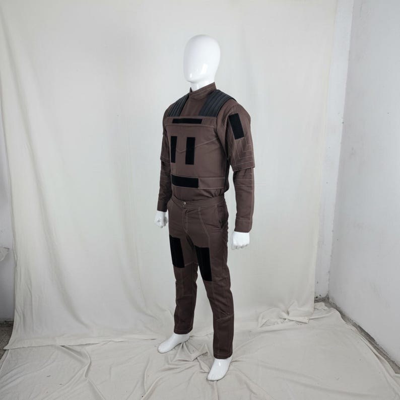 Mandalorian Din Djarin Flight Suit Costume with Holster Belt: Din Djarin Cosplay, Star Wars Bounty Hunter Armor Outfit image 5