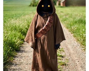 Déguisement Jawa de charognard de la 501e Légion | Peignoir à capuche inspiré de Jawa | Costume Cosplay Cape Tenue Halloween