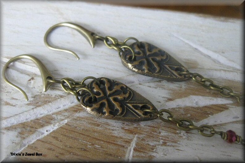 Bronze Dangle Turquoise Blue plumb Bob Earrings Etsy