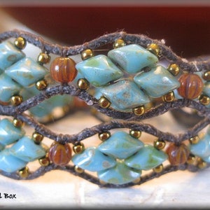 KIT Diamonds for Holly Wrap with Ring Bracelet Beadweaving KIT Turquoise Colorway image 3