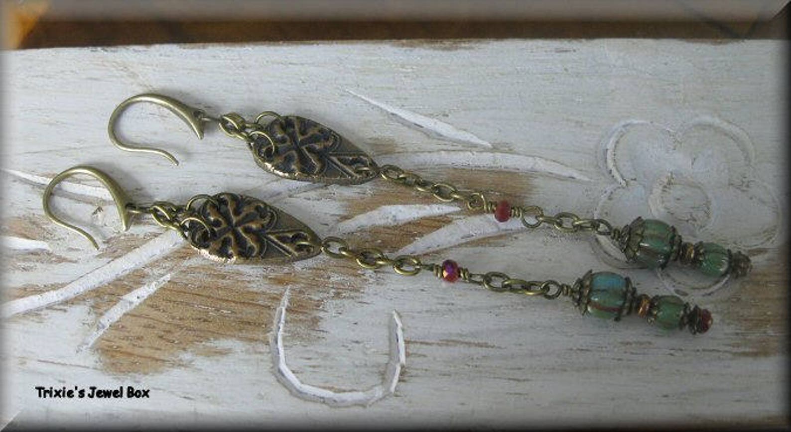 Bronze Dangle Turquoise Blue plumb Bob Earrings Etsy