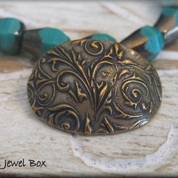 Handmade Solid Bronze Button - One Unique Button (#3)!