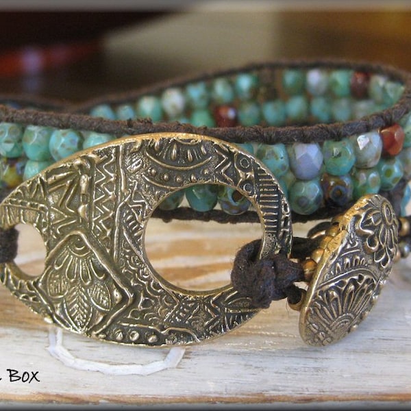 PATTERN - Turquoise Trails Double Wrap Bracelet PATTERN - Digital Download!