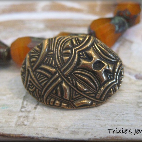 Handmade Solid Bronze Button - One Unique Button (#12)!