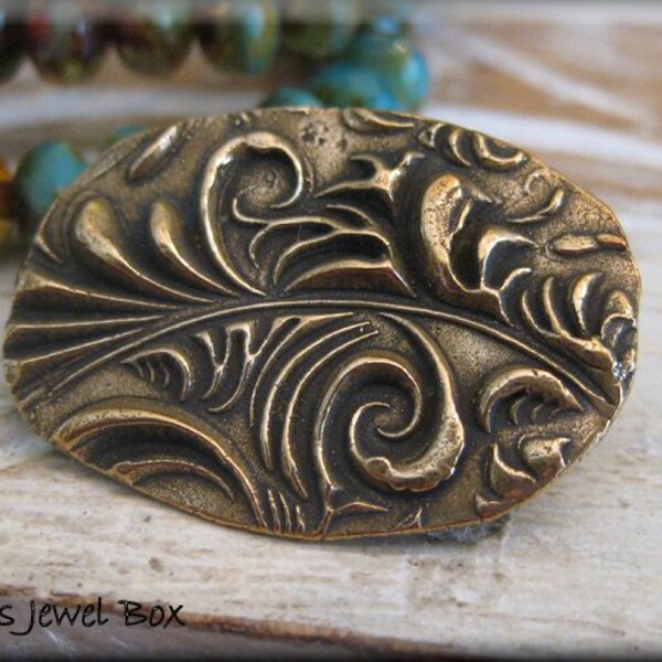 Handmade Solid Bronze Button - One Unique Button (#2)!