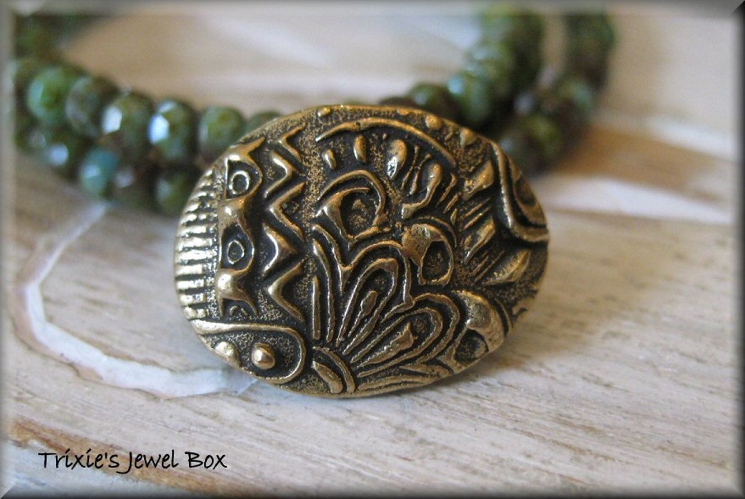 Handmade Solid Bronze Button One Unique Button 13 - Etsy