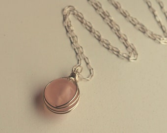 Rose Quartz Necklace Small Pink Necklace Dainty Healing Crystal Necklace Small Orange Crystal Necklace Gift For Friend Silver Gold