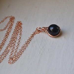 Round Black Tourmaline Necklace Small Black Tourmaline Necklace Dainty Healing Crystal Necklace Small Black Crystal Necklace Gift For Girl