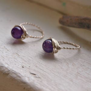 Amethyst Ring Set Amethyst Promise Ring Amethyst Friendship Rings Crystal Friendship Ring BFF Jewelry for Adults Mother Daughter Ring Set