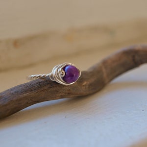 Sugalite Ring - Steampunk Stacking Ring - Silver Steampunk Ring - Crystal Healing Spiritual Jewelry for Men- Size 1 2 3 4 5 6 7 8 9 10 11