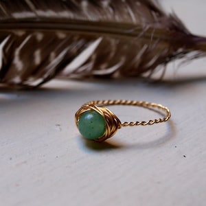 Aventurine Ring for Men, Green Crystal Ring, Rings for Men Celtic, Ring for Best Friend, Aventurine Jewelry Ring, Heart Chakra Ring for Mom