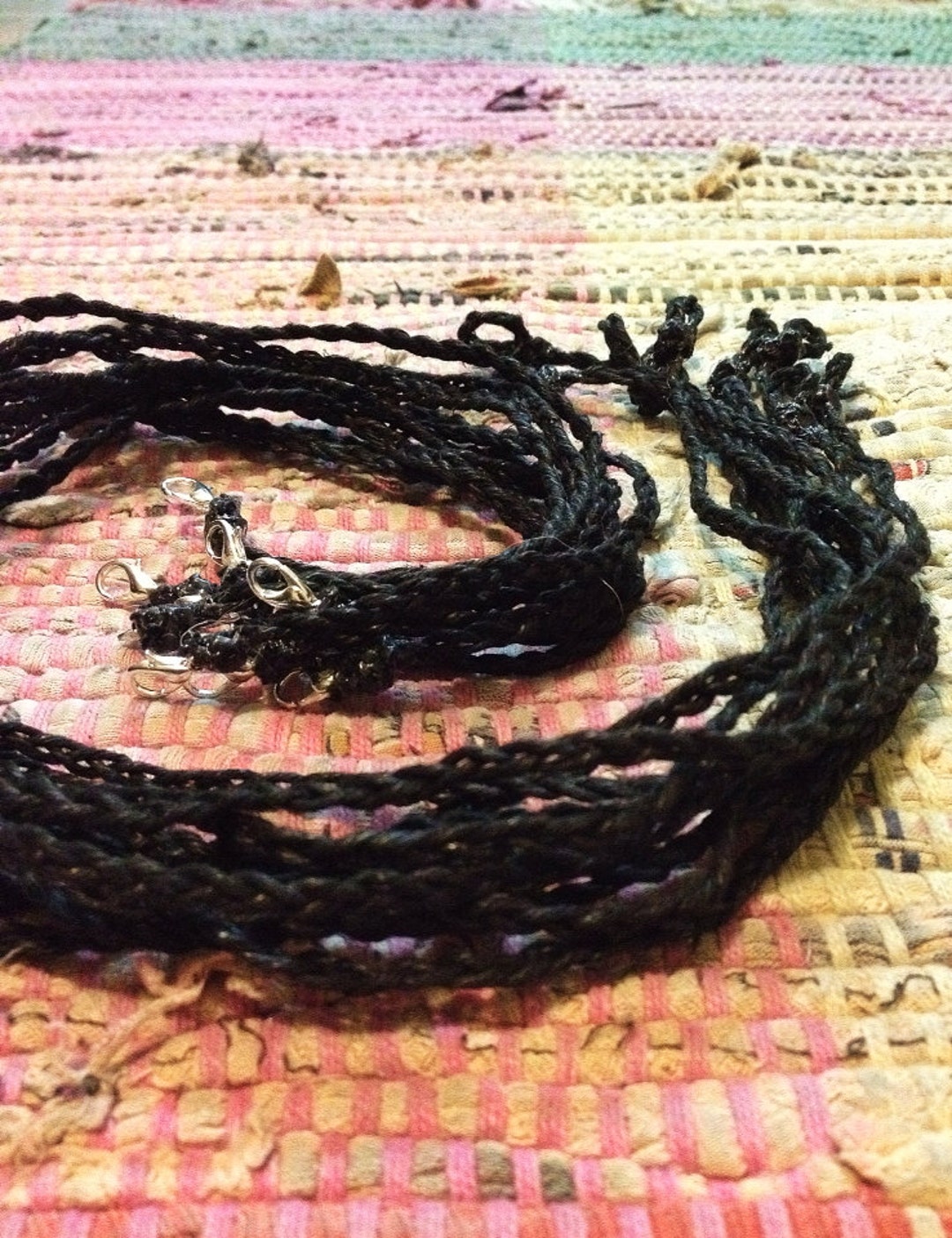 3 Ply Hand-braided Hemp Chain - Made to Order - Choose Black or Natural ...