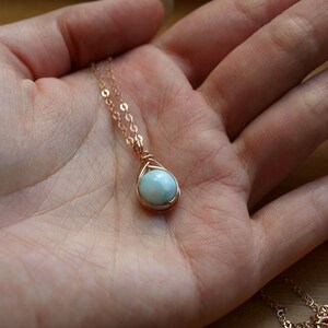 Larimar Necklace Crystal Healing Gift Larimar Sphere Necklace Gift Handmade Larimar Crystal Jewelry for Mom Bestfriend Birthday Gift for Her image 8
