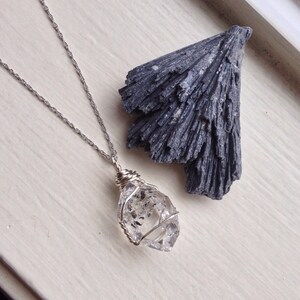 Herkimer Diamond Raw Necklace Double Terminated Quartz Crystal .925 Ecofriendly Sterling Silver Made to Order image 3