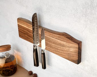 Magnetic Knife Holder —  Wooden Wall Rack for kitchen organization and space saving