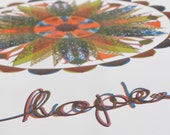 Letterpress Modern Hex Sign Design Composite print for Love, Hope, and Luck - Barn Star