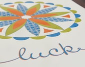 Letterpress Modern Hex Sign Design for Luck - Barn Star - Wall Art