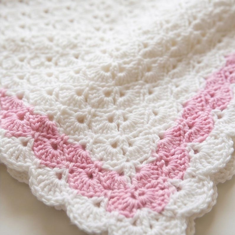Beginner Crochet Baby Blanket Pattern | Shell V Stitch Square (PDF ...