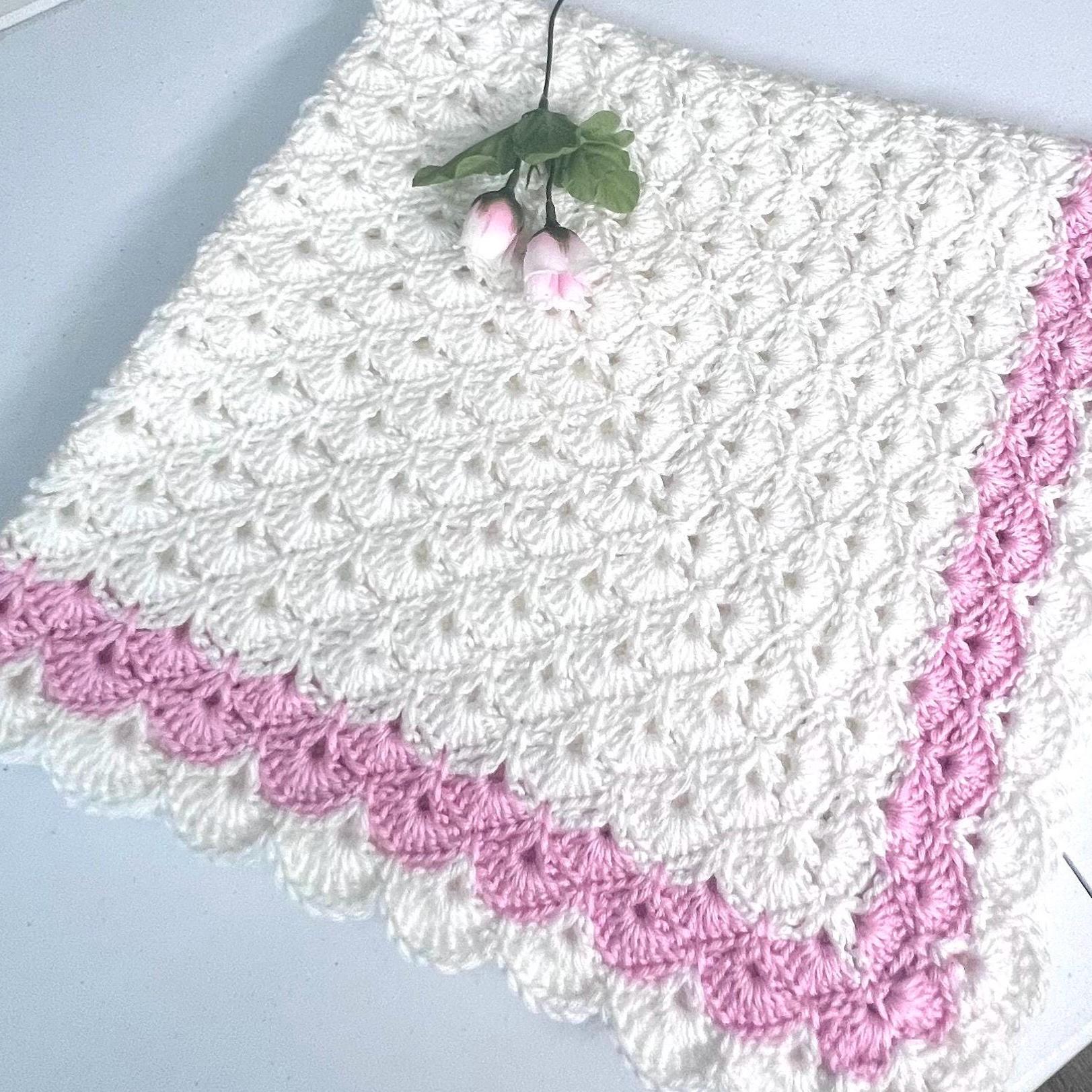 Beginner Crochet Baby Blanket Pattern | Shell V Stitch Square (PDF ...
