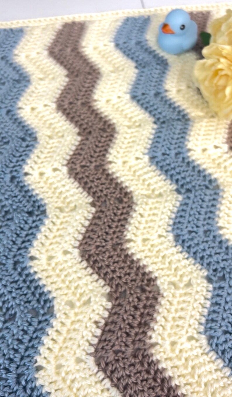 Chevron Crochet Baby Blanket Pattern – Easy Beginner Friendly, Modern ...