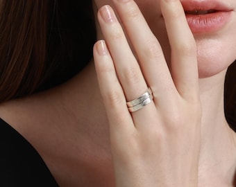 Custom Fingerprint Heart Ring Set, 999 Silver Couple Rings, Personalized Gift