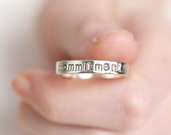 Custom Name Ring S999 Silver Personalized Handmade Minimalist Jewelry