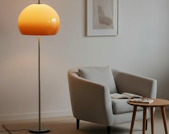 Retro pomarańczowa szklana lampa grzybkowa, Bauhaus LED, dekoracja stołu, przytulna dekoracja domu