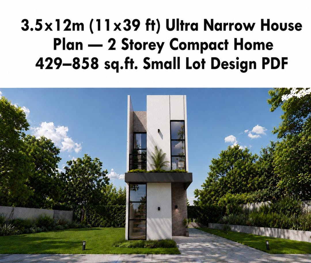 Autocad Report.pdf Ultra Narrow House Plan – 3.5x12m Compact 2 Storey Small Lot Design ...