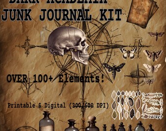 Kit de diario de estilo Dark Academia, páginas de pergamino de grimorio antiguo, hechizos ocultos (descarga digital)