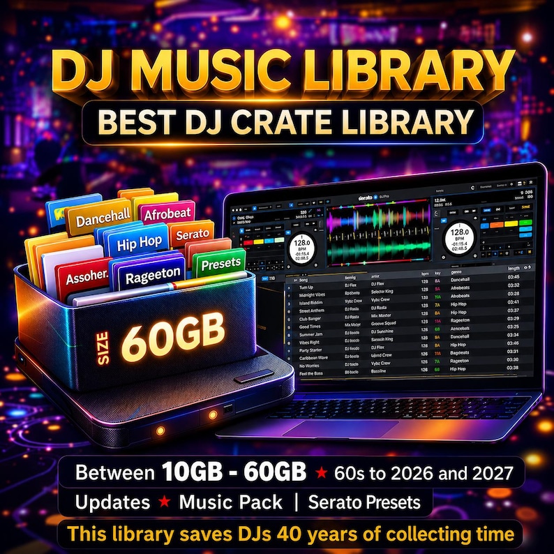 60GB DJ Music Crates Library