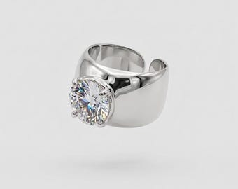 Großer massiver Sterling Silber Ring mit Stein