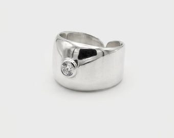 Großer massiver Sterling Silber Ring mit Stein