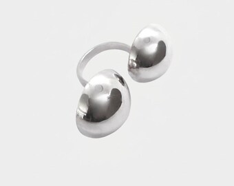 Großer Ring aus Sterlingsilber mit Kugel