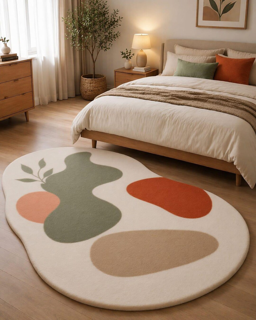 Colorful Flower Shape Tufted Rug | Handmade Wool Area Rug | Modern ...