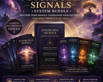 Future Self Signals Bundle | Self Discovery Archetypes Cards| Reflection Guide | Growth Toolkit | Identity Transformation | Digital Download
